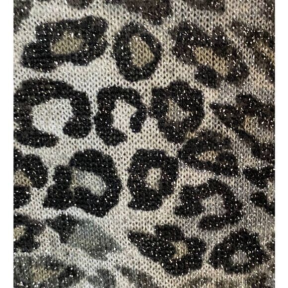 INC International Concepts Metallic Animal Print Cold Shoulder Top Size Large - Picture 11 of 11